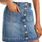 INC Iternational Concepts Women's Studded Jean Skirt Blue Size 6