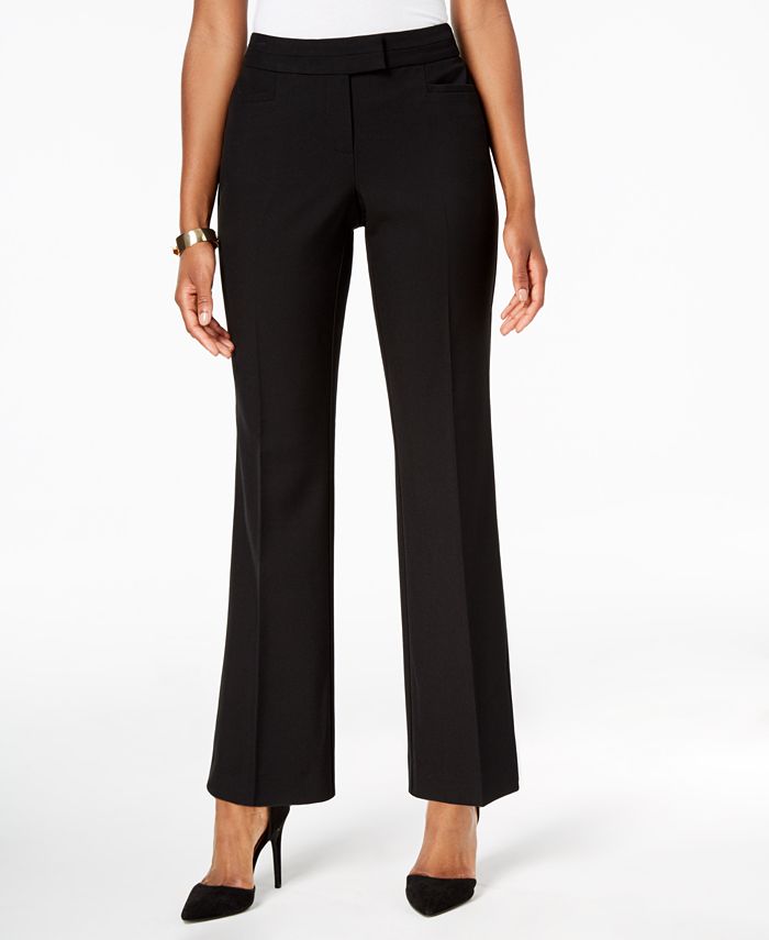 JM Collection Women's Petite Extended-Tab Trousers  Black Size 20X4