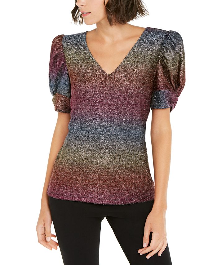 INC Iternational Concepts Women's Rainbow Shine Top Purple Size XX-Large