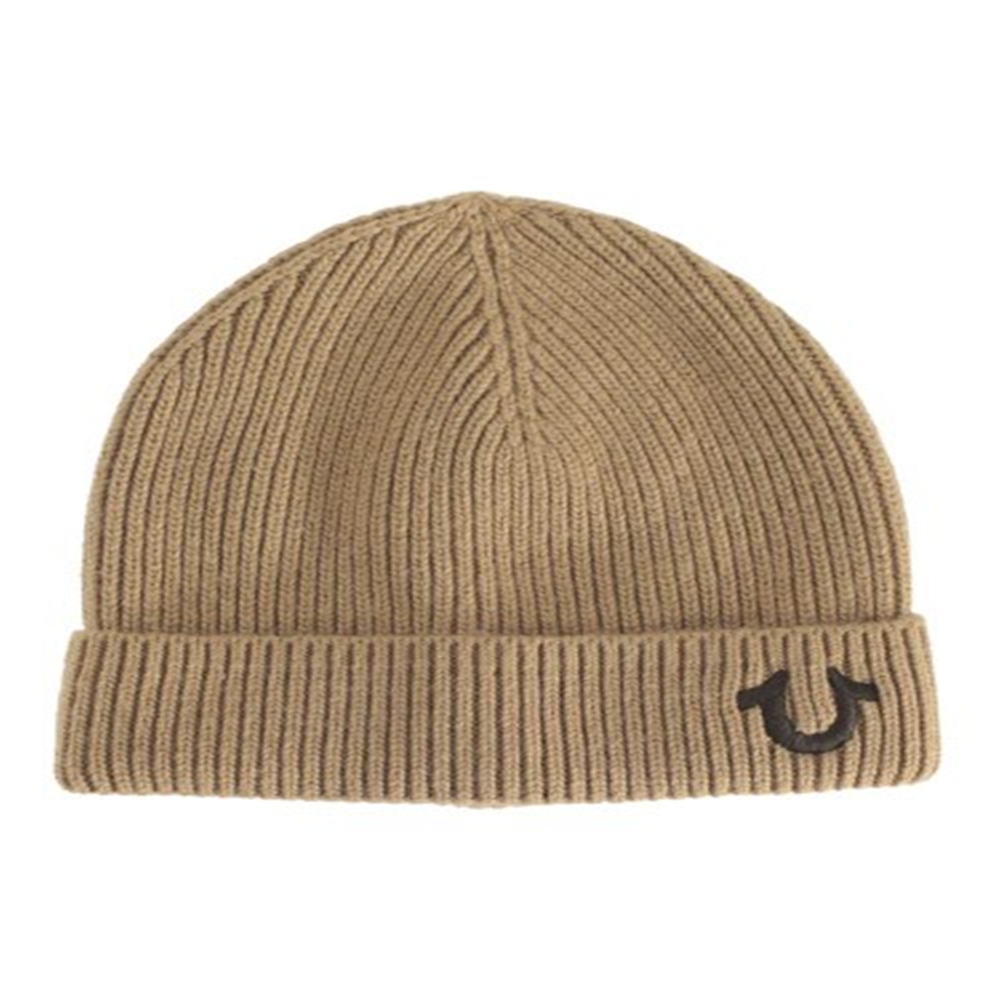 True Religion Men's Ribbed Knit Watchcap Brown Size Regular