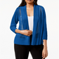 Alfani Women's Mixed Stitch Open Front Cardigan Blue Size Petite Small
