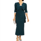 R & M Richards Women's Cropped Jacket & Ruffled Gown Green Size 10