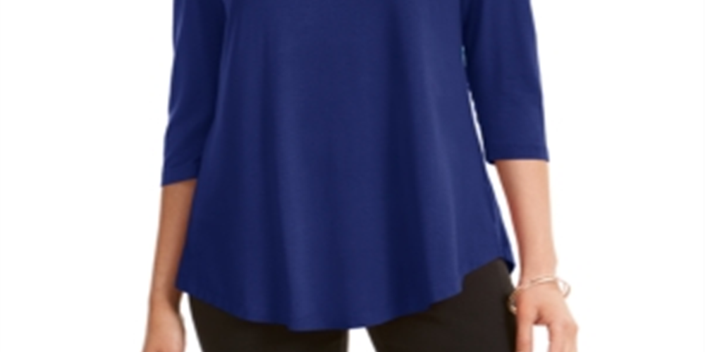 JM Collection Women's Cold-Shoulder Top Blue Size XL