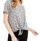 Love Tribe Juniors' Taco Tie-Front T-Shirt Gray Size S