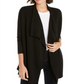 INC Iternational Concepts Women's Rib Cozy Open Front Sweater Black Size X-Small