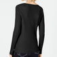 INC Iternational Concepts Women's Lace up Ribbed Knit Sweater Black Size Petite Small