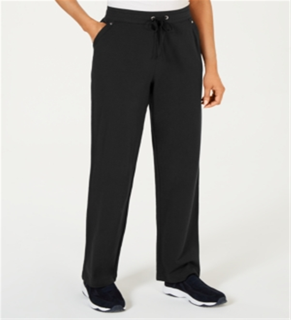 Karen Scott Women's Pull On Terry Pants Black Size Petite Medium