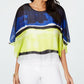 Alfani Women's Colorblocked Bubble Top White Size Petite L