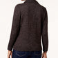 Karen Scott Women's Point Collar Marled Sweater Black Size Large