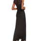 Betsy & Adam Women's Lace Sleeve Drape Front Gown Black Size 6