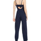 Trixxi Women's Spaghetti Strap V Neck Wide Leg Evening Jumpsuit Blue Size 1