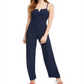 Trixxi Women's Spaghetti Strap V Neck Wide Leg Evening Jumpsuit Blue Size 1