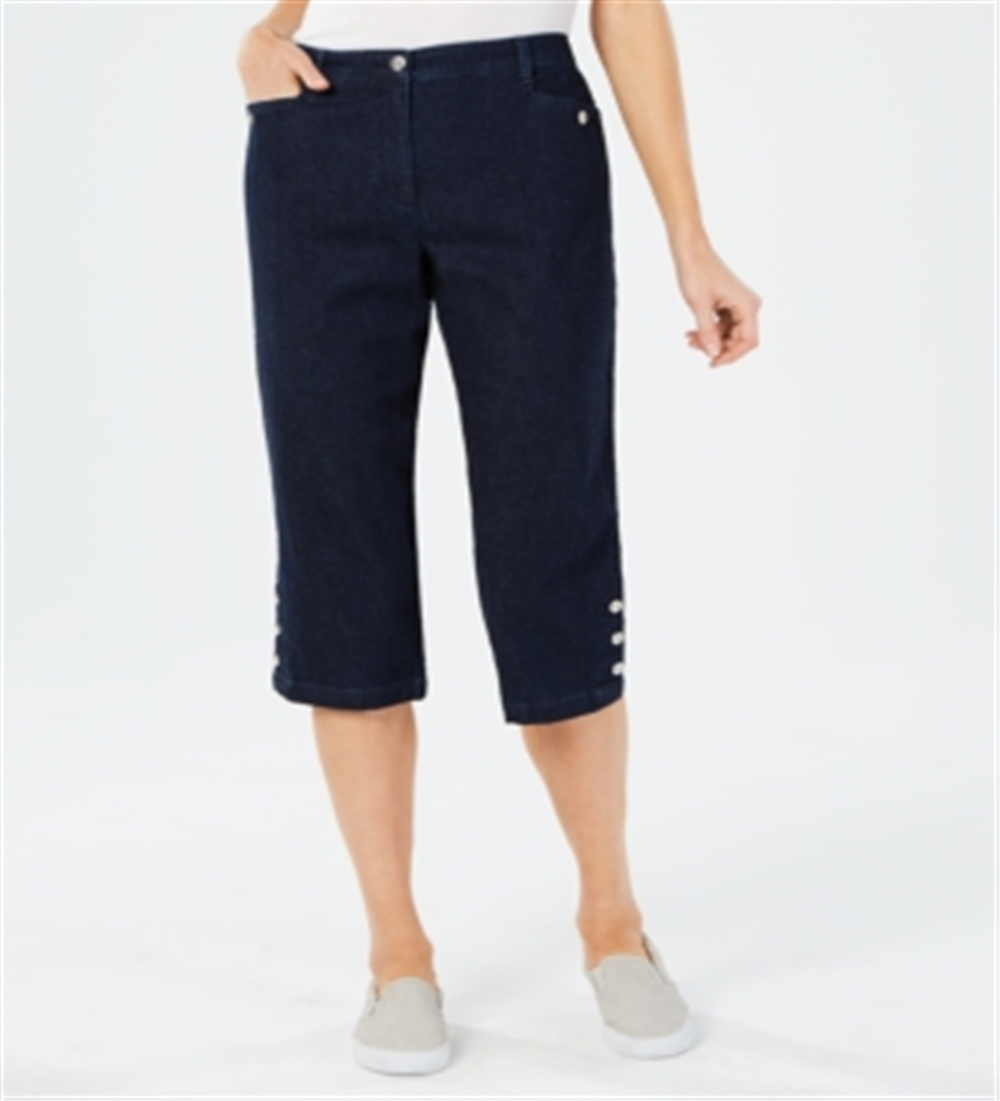 Karen Scott Women's Denim Capri Pants Blue Size 6 Petite
