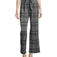 John Paul Richard Women's Plaid Tie Front Pull on Pants Black Size Small