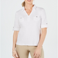 Karen Scott Women's Cotton Cuffed Elbow-Sleeve Top White Size 2XL