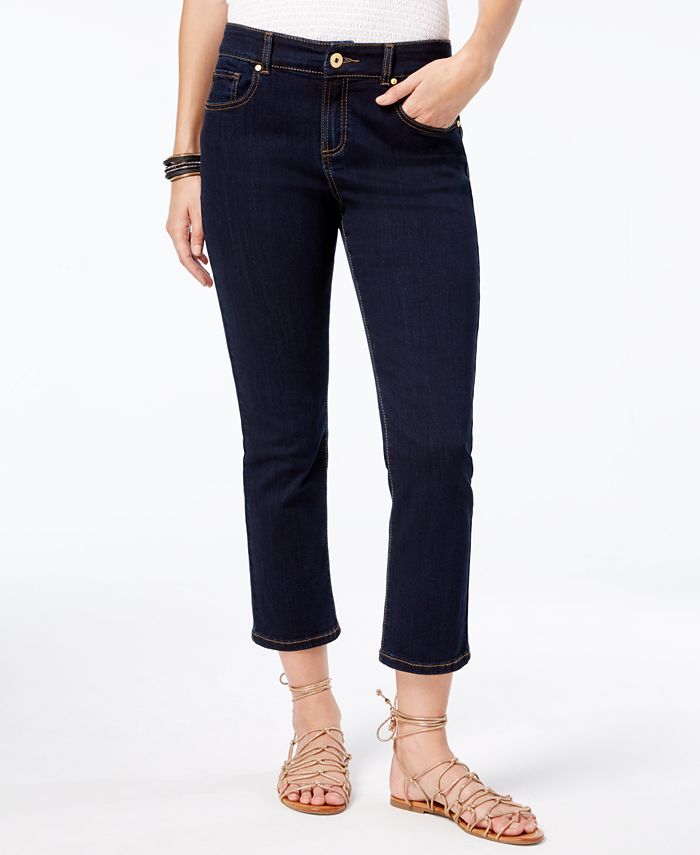 INC Iternational Concepts Women's Denim Mid Rise Cropped Jeans -Black Size 14
