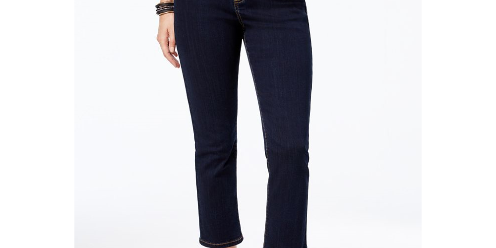 INC Iternational Concepts Women's Denim Mid Rise Cropped Jeans -Black Size 14