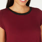 Alfani Women's Short Sleeve Jewel Neck Hi Lo Top Red Size Small