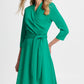 DKNY Women's Surplice Ponte Fit Flare Dress Green Size 2