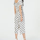Monteau Women's Polka Dot Flutter Sleeve Jumpsuit White Size Petite XL