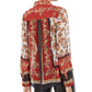 INC Iternational Concepts Women's Scarf Print Blouse Red Size Petite L