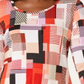 JM Collection Women's Printed 3/4 Sleeve Top Orange Size Petite L