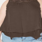 Style & Co Women's Lace Yoke Blouse Brown Size 0X
