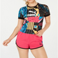 Puma Women's Clash Printed Cropped T-Shirt Black Size X-Large