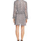 CeCe Women's Animal Print Ruffled Mini Dress Gray Size 14