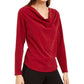 Monteau Women's Cowlneck Metallic Top Black Size 3XL