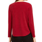 Monteau Women's Cowlneck Metallic Top Black Size 3XL