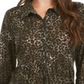 Style & Co Women's Floral Print Tie Shirt Green Size Petite L