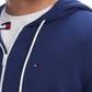 Tommy Hilfiger Men's Full Zip Hooded Sweater, Blue Depths Size Medium