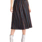 Rachel Roy Junior's Metallic Striped MIDI Skirt Black Size Small