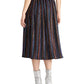 Rachel Roy Junior's Metallic Striped MIDI Skirt Black Size Small