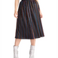 Rachel Roy Junior's Metallic Striped MIDI Skirt Black Size Small