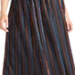Rachel Roy Junior's Metallic Striped MIDI Skirt Black Size Small