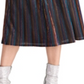 Rachel Roy Junior's Metallic Striped MIDI Skirt Black Size Small