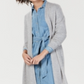 Charter Club Women's Pure Cashmere Duster Cardigan Silver Size Petite Small