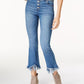 INC International Concepts Women's Cropped Fringe Trim Jeans Blue Size 18