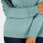 Karen Scott Women's Cable Front Mock Neck Sweater Blue Size Large