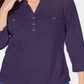 Karen Scott Women's 3/4 Sleeve Polo Shirt Purple Size Petite S