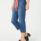 Style & Co Women's Scarf Belt Cuffed Capri Jeans Blue Size 6 Petite