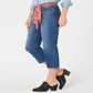 Style & Co Women's Scarf Belt Cuffed Capri Jeans Blue Size 6 Petite