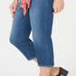 Style & Co Women's Scarf Belt Cuffed Capri Jeans Blue Size 6 Petite