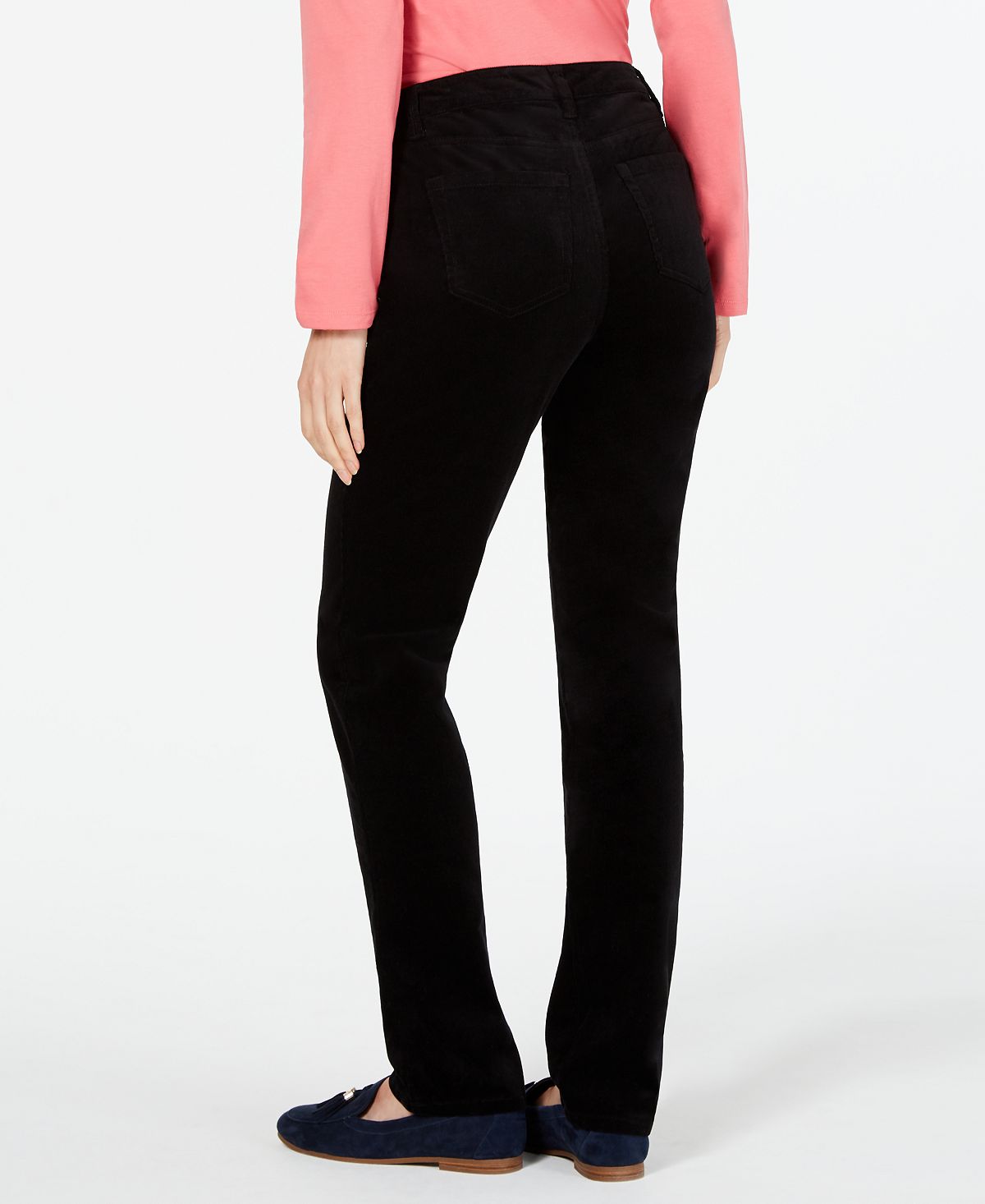 Charter Club Women's Lexington Tummy Control Corduroy Pants Black Size 20X5