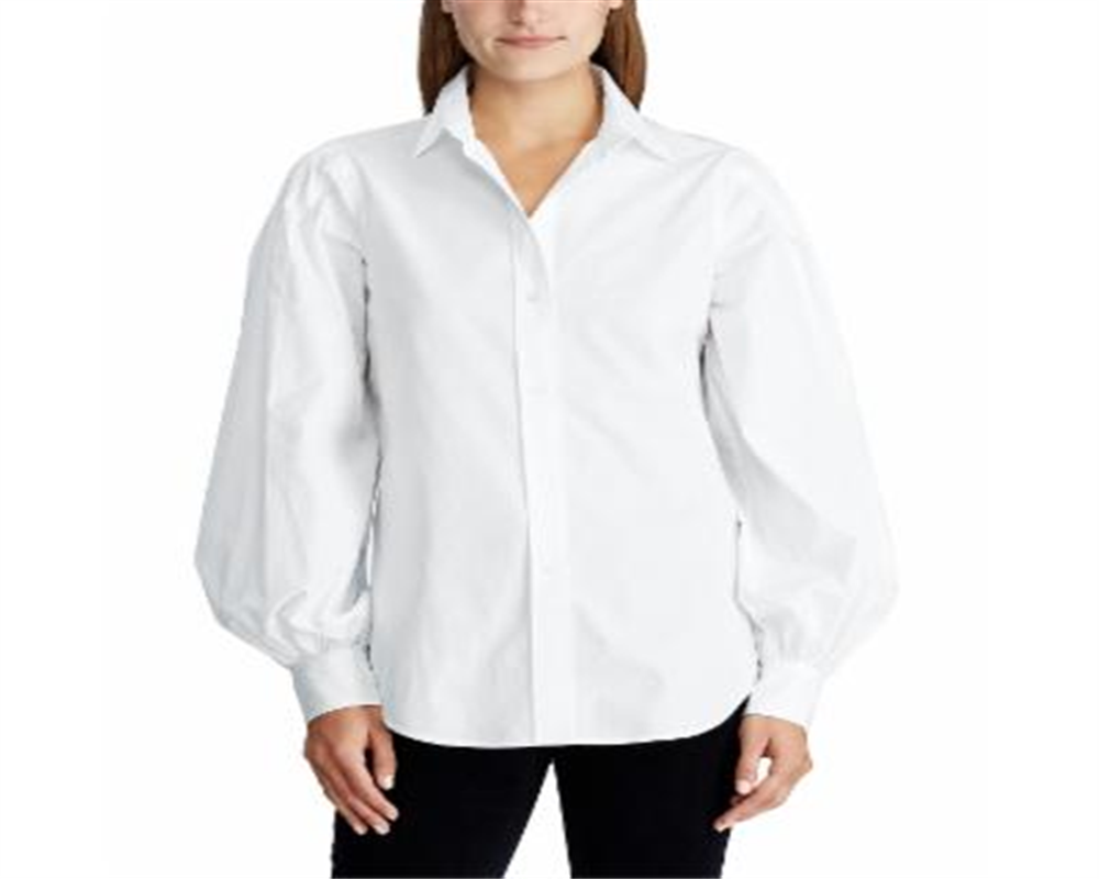 Ralph Lauren Women's Cotton Broadcloth Shirt White Size Large