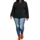 Maralyn & Me Junior's Plus Double Breasted Peacoat Black Size 1X