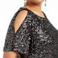 Alex Evenings Women's Nylon Short Sleeve Top Black Size 3X