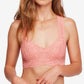 Free People Women's Galloon Racerback Bralette Pink Size X-Small